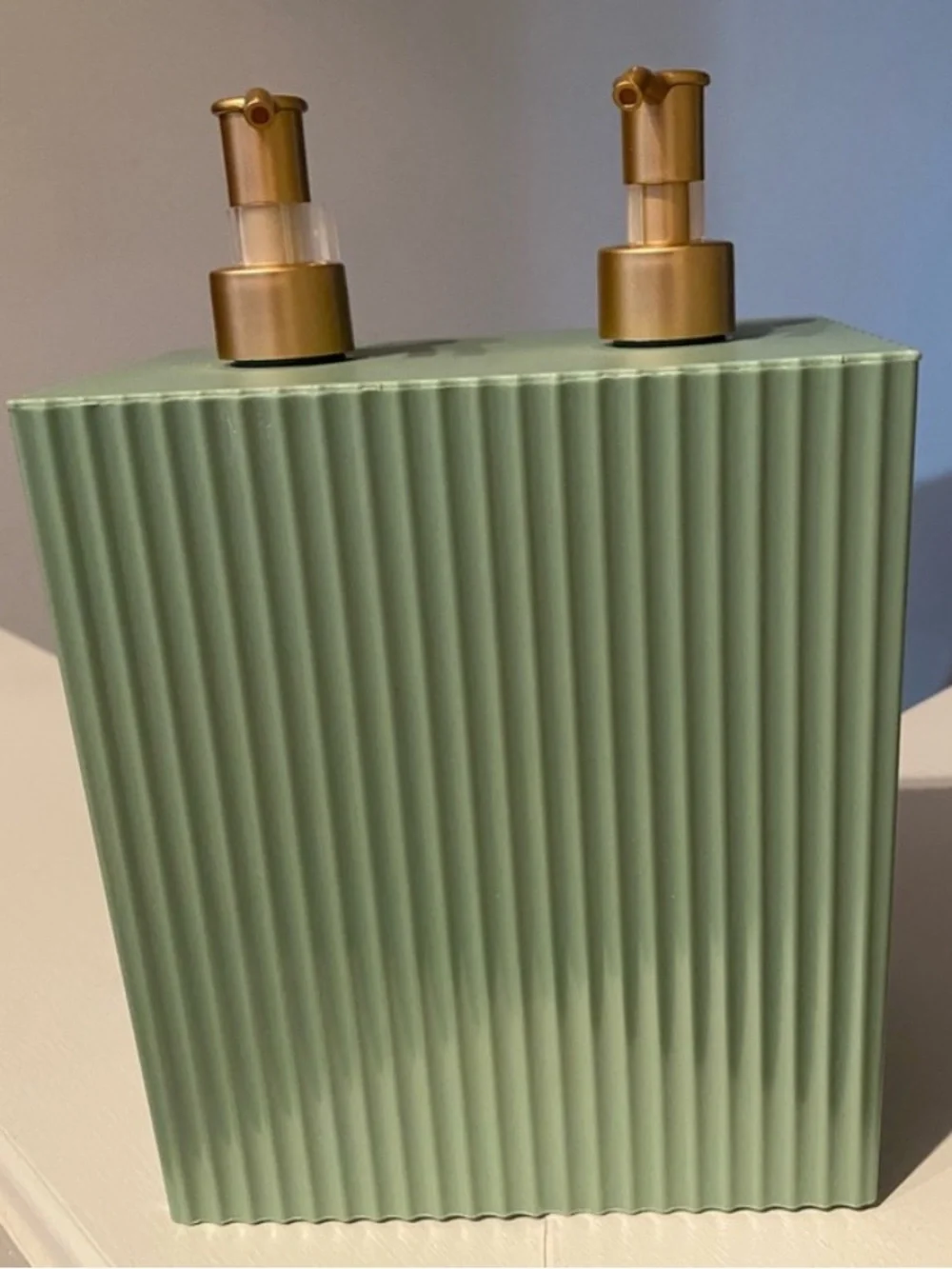 Gold refillable Ribbed shampoo & conditioner (soap & lotion) Dispensers